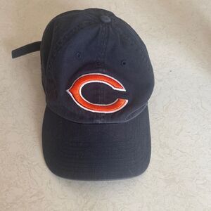 Chicago Bears 47 brand adjustable Navy Blue Cap with Orange C Logo EUC